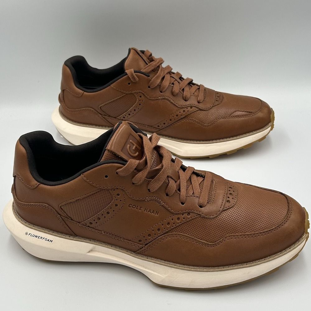Men's Cole Haan Grand Pro Ashland Sneakers Sz 9.5 Wide Brown Leather Flowerfoam